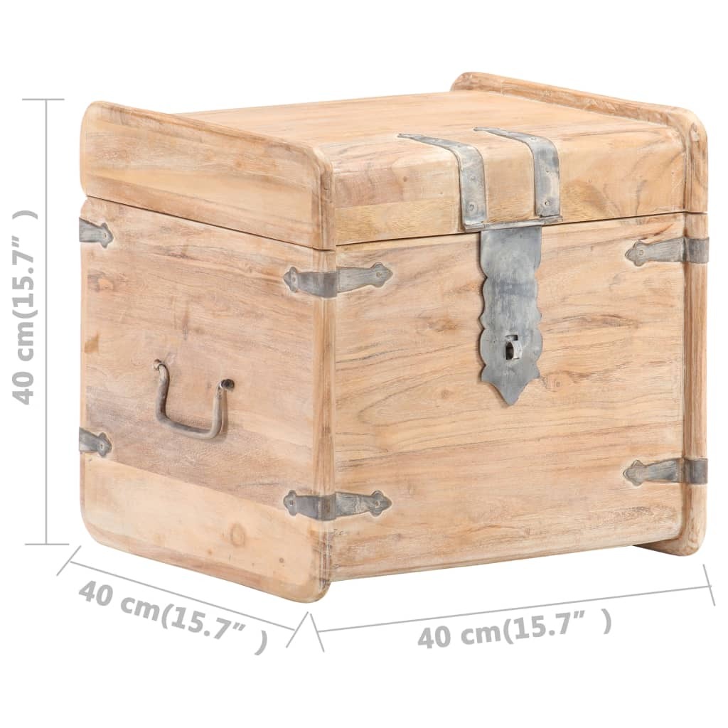Chest 15.7"x15.7"x15.7" Solid Acacia Wood