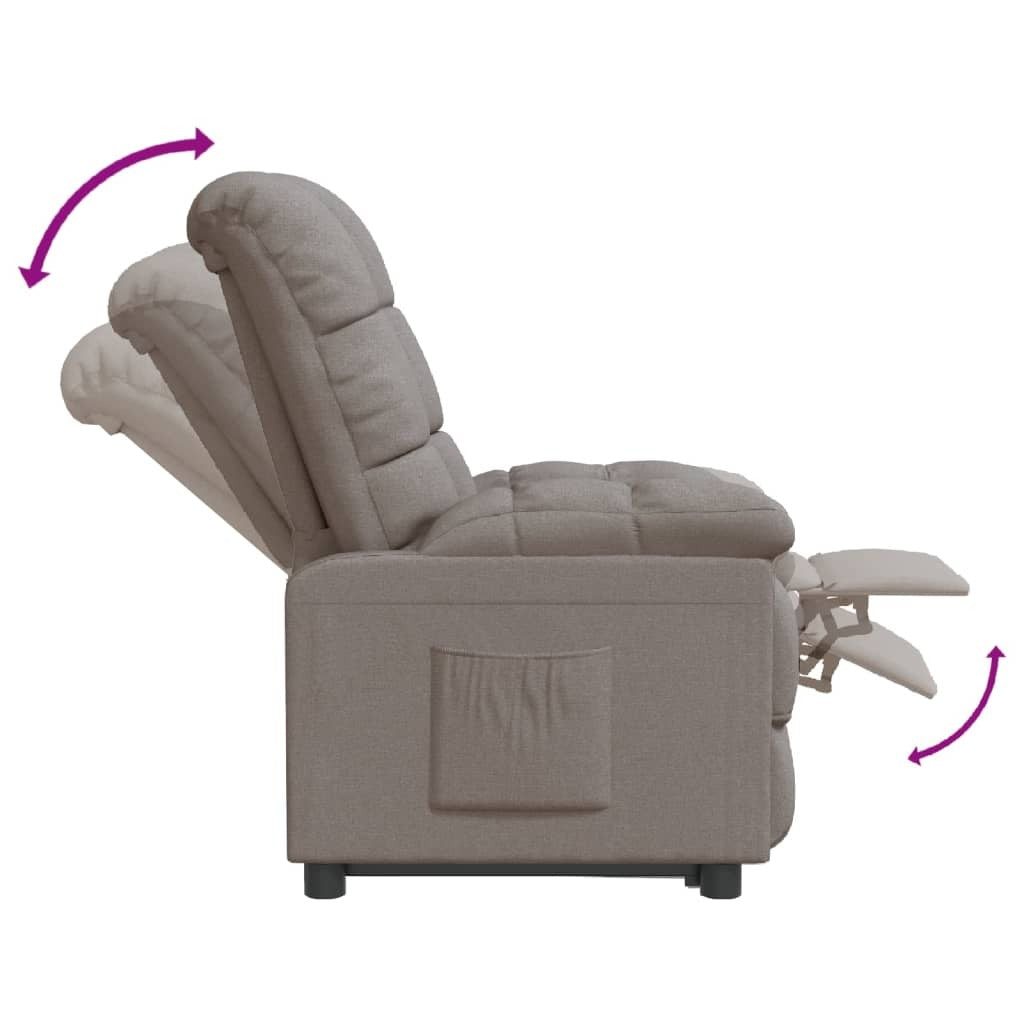 Recliner Taupe Fabric