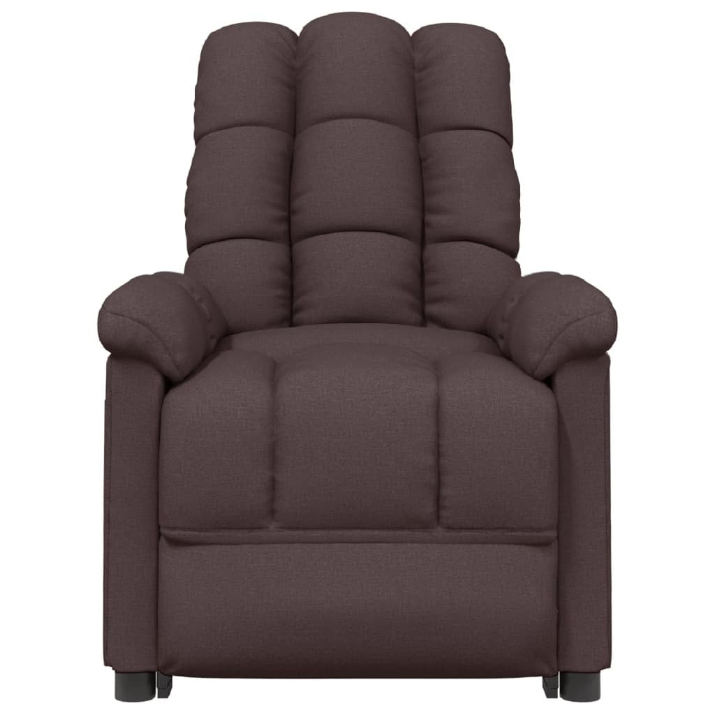 Massage Recliner Dark Brown Fabric