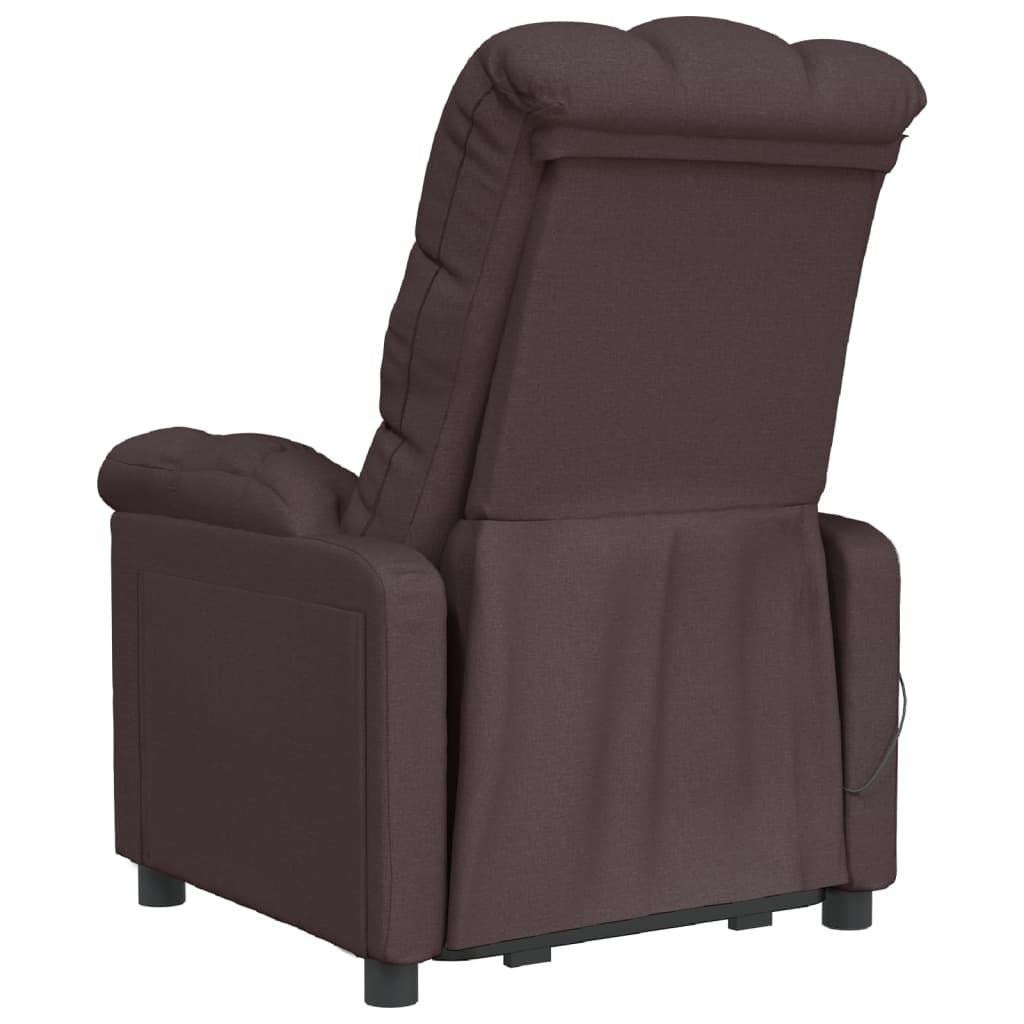 Massage Recliner Dark Brown Fabric