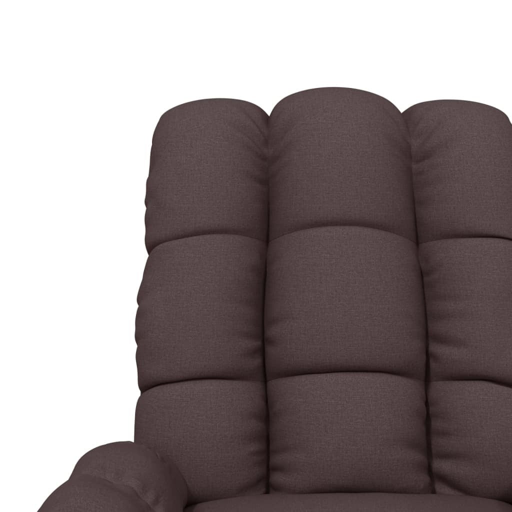 Massage Recliner Dark Brown Fabric