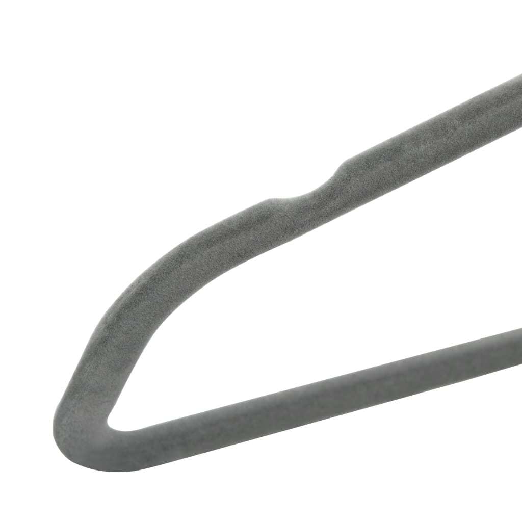 100 pcs Clothes Hanger Set Anti-slip Gray Velvet