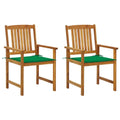 Patio Chairs with Cushions 2 pcs Solid Acacia Wood