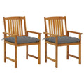 Patio Chairs with Cushions 2 pcs Solid Acacia Wood
