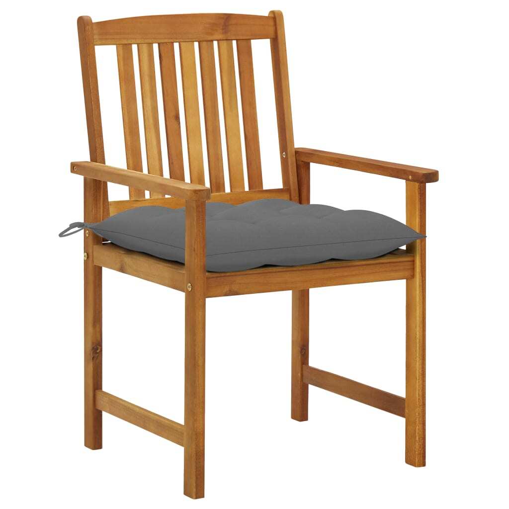 Patio Chairs with Cushions 2 pcs Solid Acacia Wood