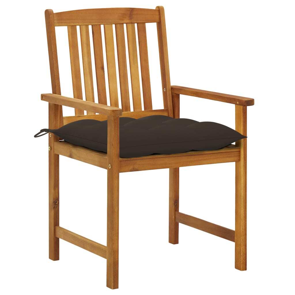 Patio Chairs with Cushions 2 pcs Solid Acacia Wood