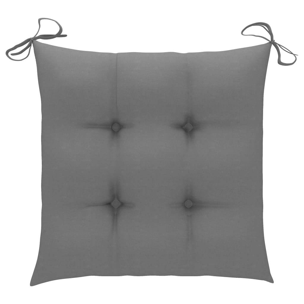Patio Chairs with Cushions 4 pcs Gray Solid Acacia Wood