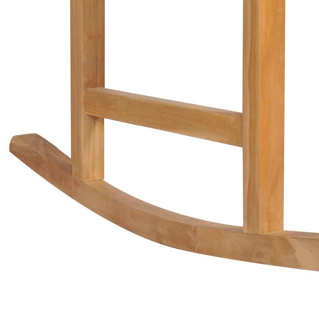 Rocking Chair with Cream White Cushion Solid Teak Wood