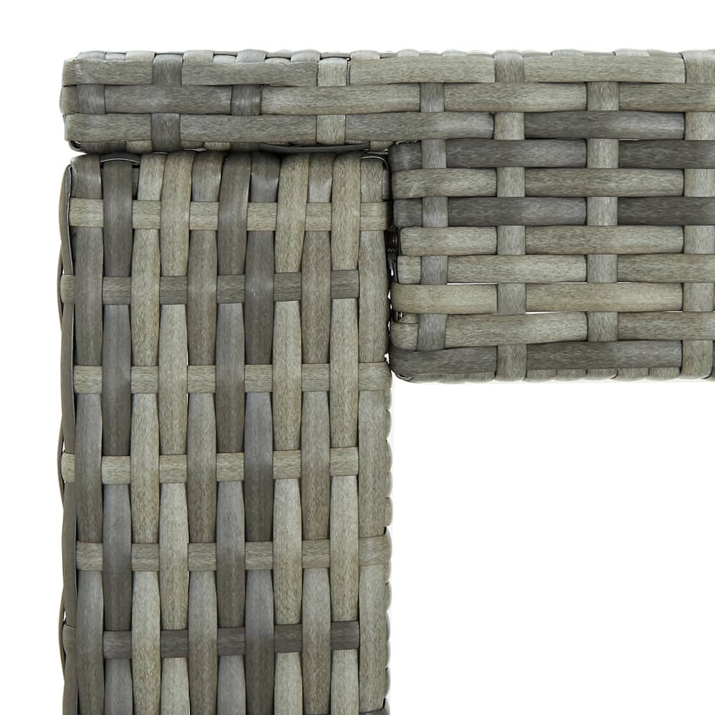 5 Piece Patio Bar Set with Cushions Poly Rattan Gray