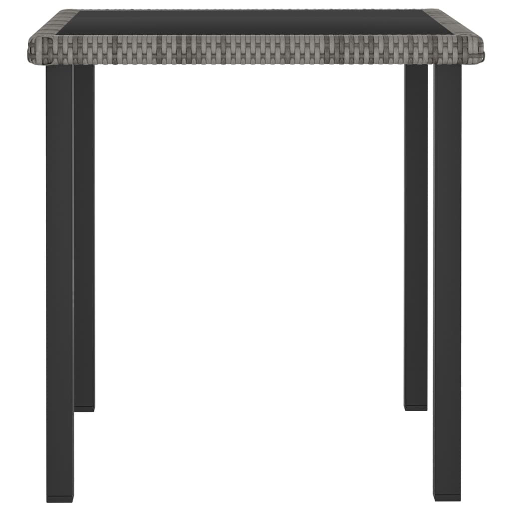 5 Piece Patio Dining Set Poly Rattan Gray