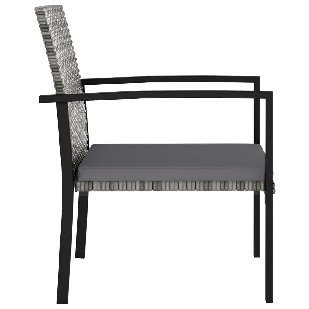 5 Piece Patio Dining Set Poly Rattan Gray