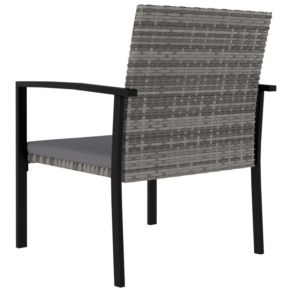 5 Piece Patio Dining Set Poly Rattan Gray