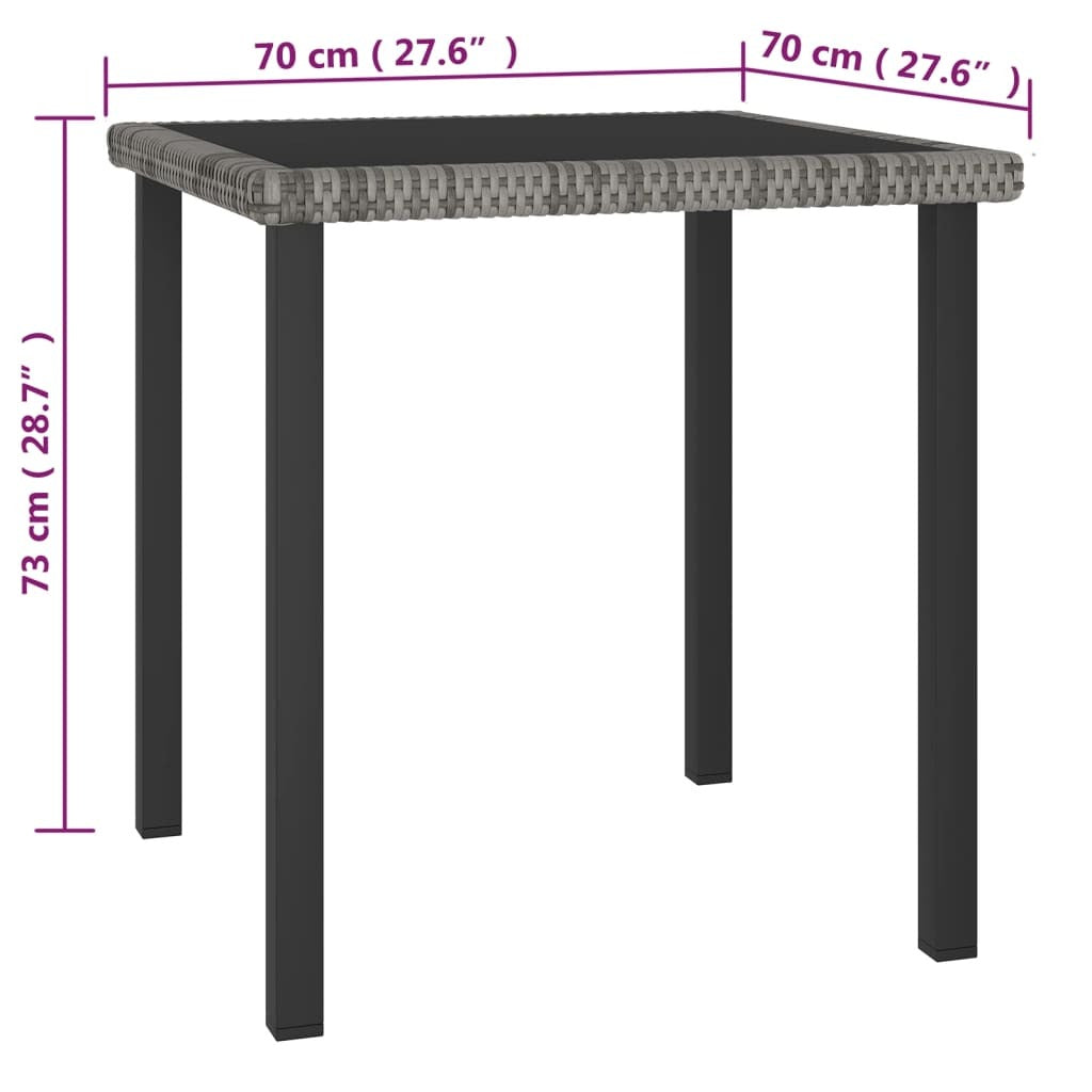 5 Piece Patio Dining Set Poly Rattan Gray