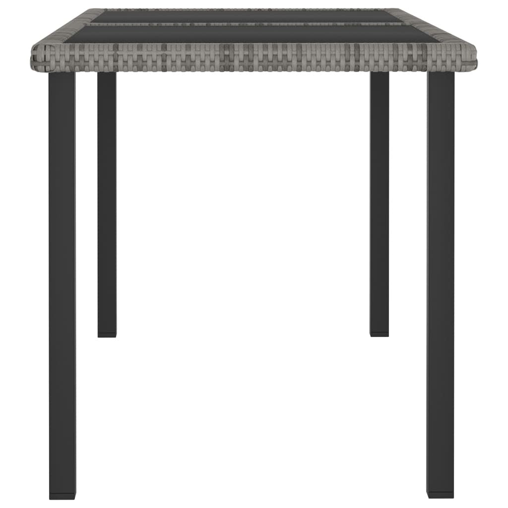 7 Piece Patio Dining Set Poly Rattan Gray
