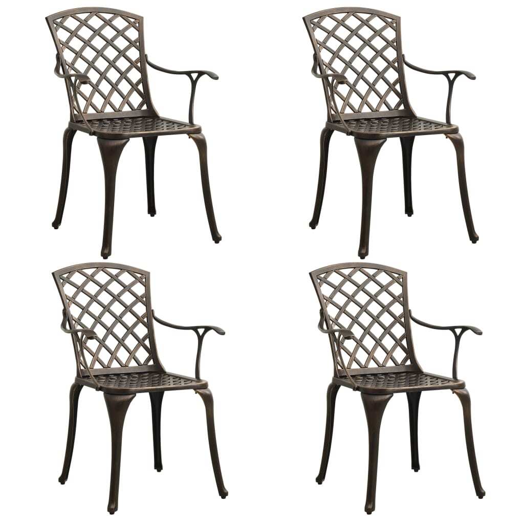 5 Piece Bistro Set Cast Aluminum Bronze