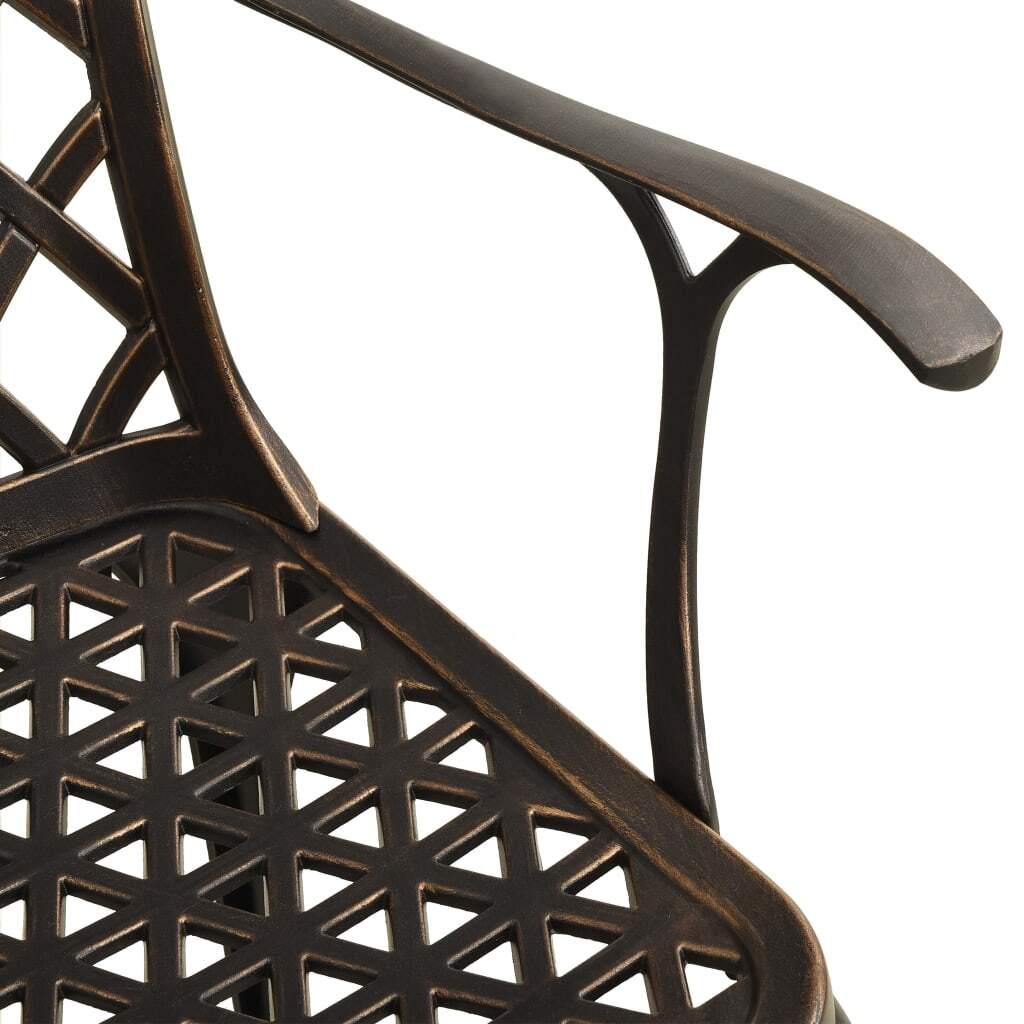 5 Piece Bistro Set Cast Aluminum Bronze