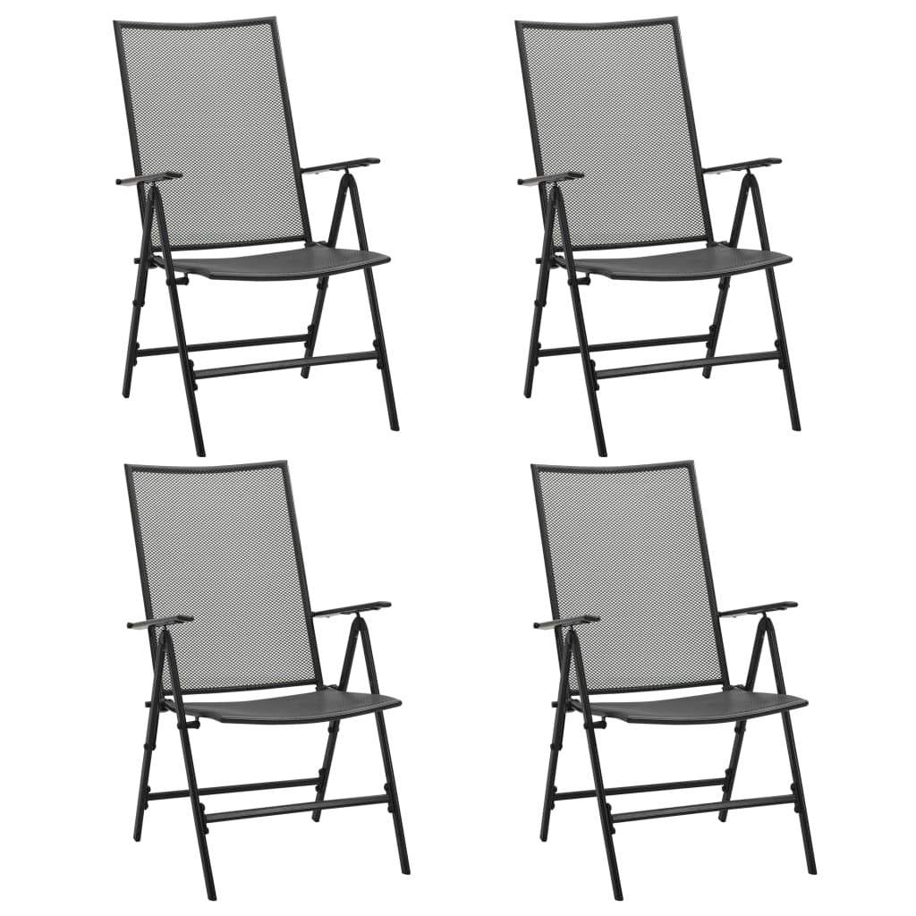 5 Piece Patio Dining Set Steel Anthracite