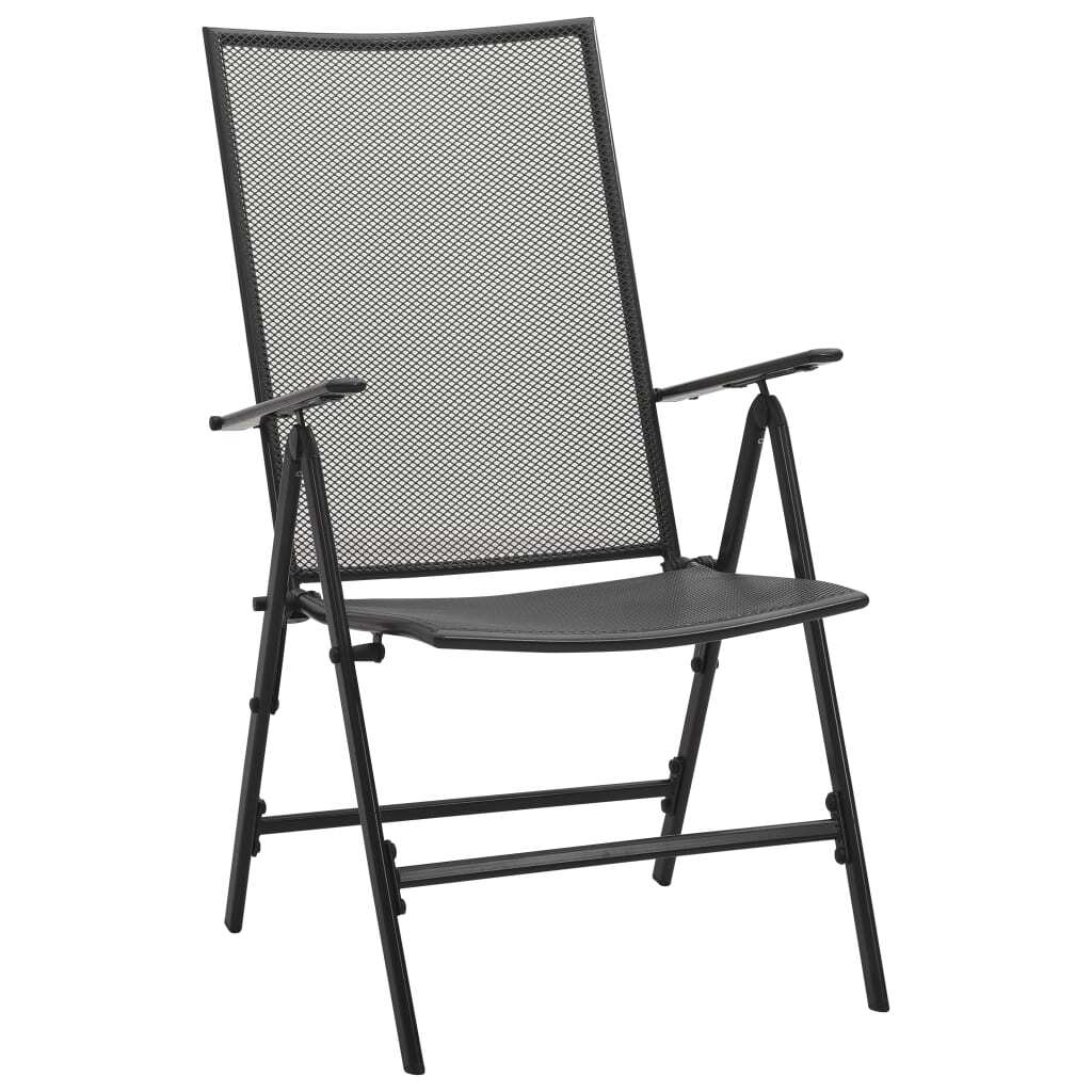 5 Piece Patio Dining Set Steel Anthracite