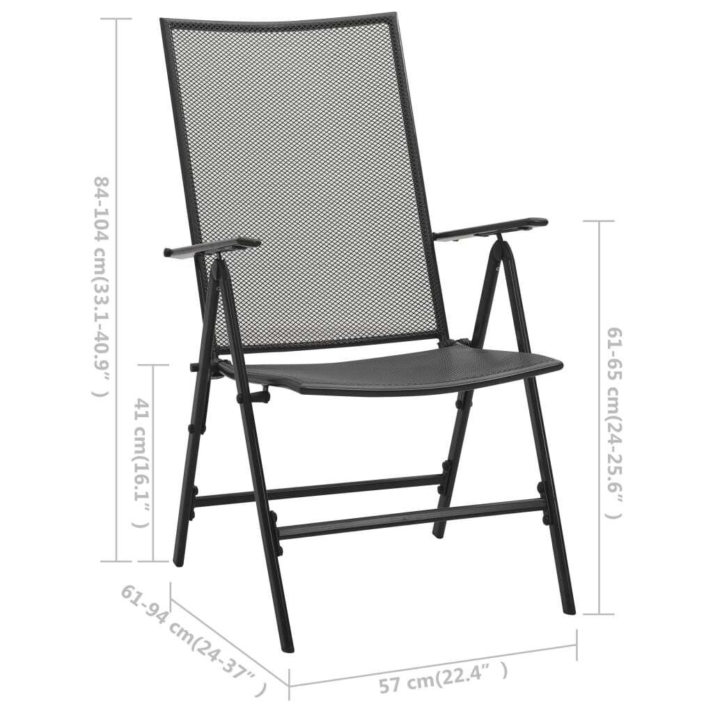 5 Piece Patio Dining Set Steel Anthracite