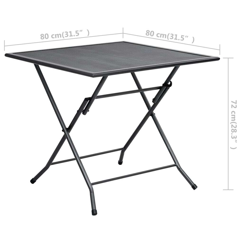 5 Piece Patio Dining Set Steel Anthracite