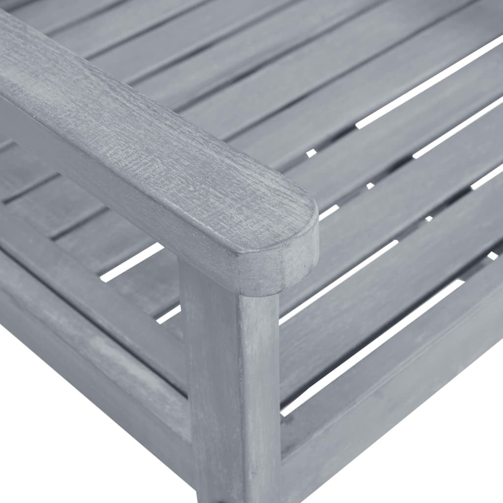 Patio Chairs 8 pcs Solid Acacia Wood Gray