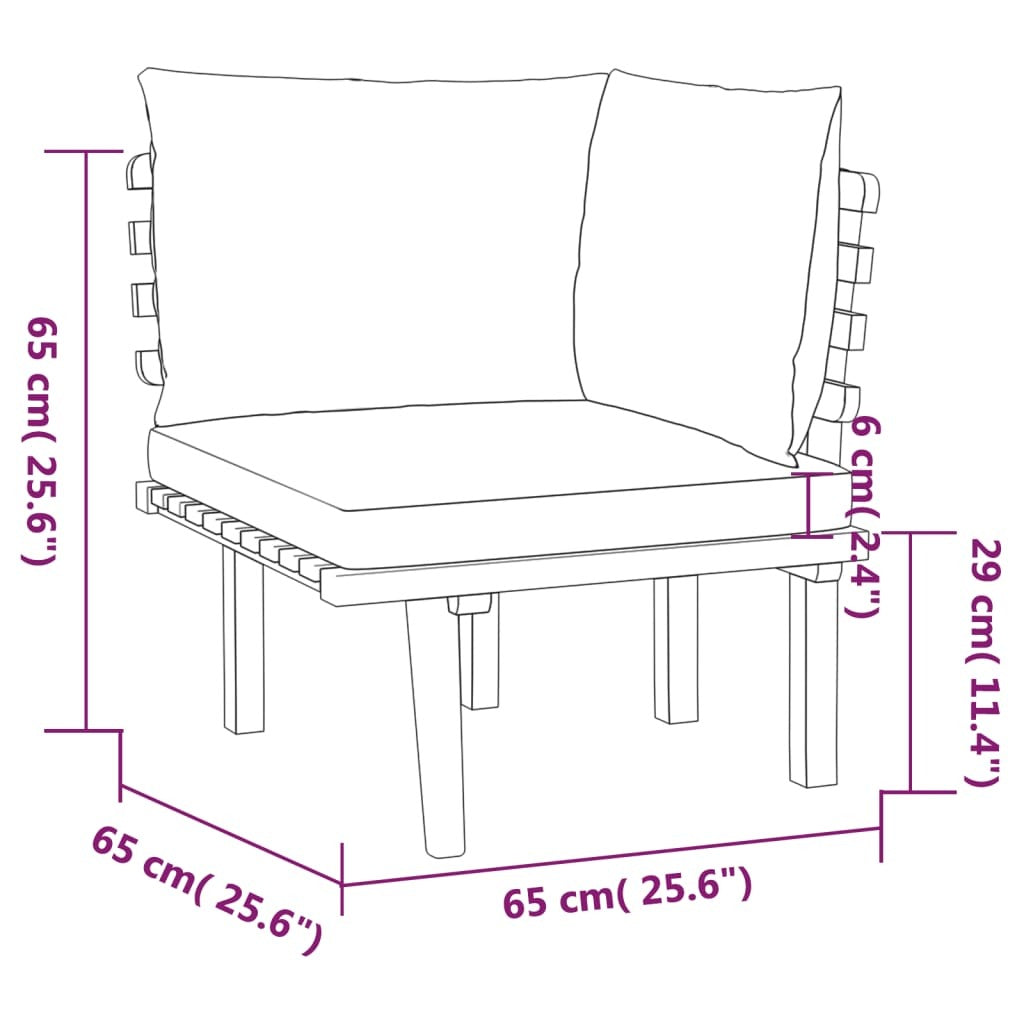 7 Piece Patio Lounge Set with Cushions Solid Acacia Wood