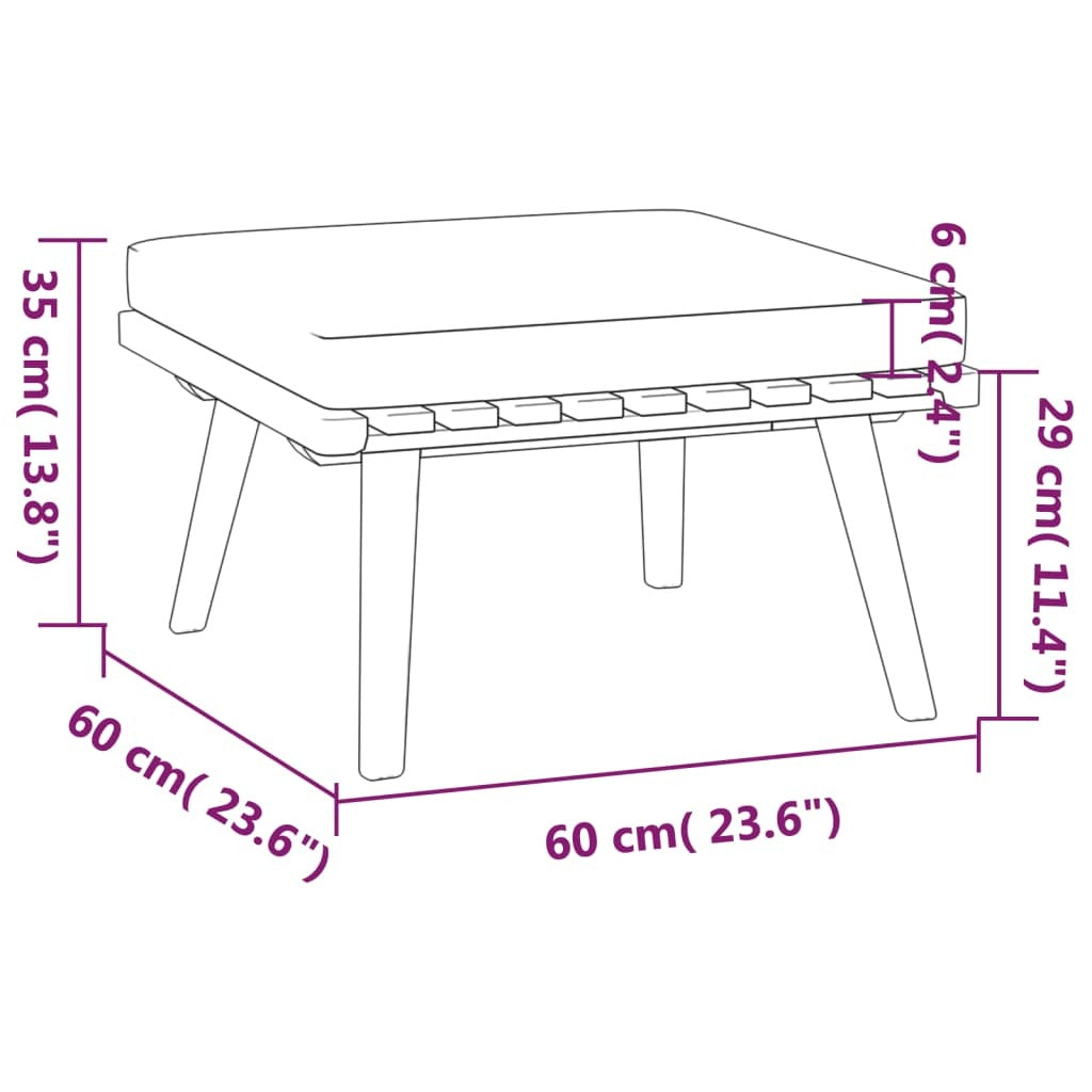 7 Piece Patio Lounge Set with Cushions Solid Acacia Wood