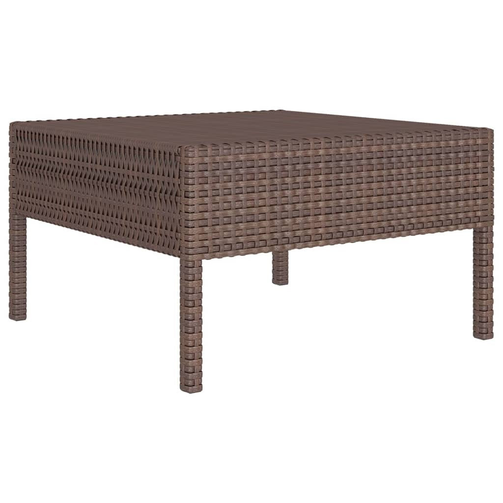 12 Piece Patio Lounge Set with Cushions Poly Rattan Brown