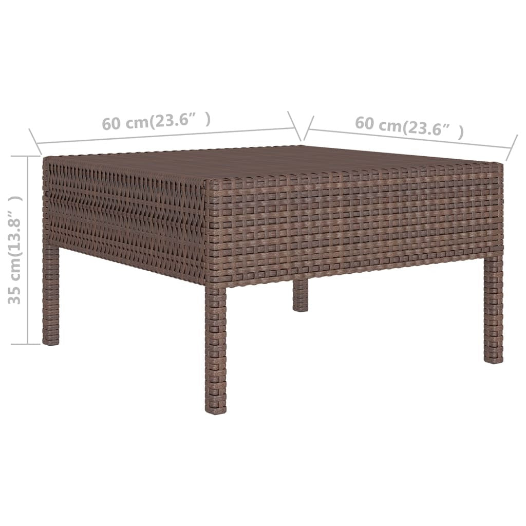 12 Piece Patio Lounge Set with Cushions Poly Rattan Brown