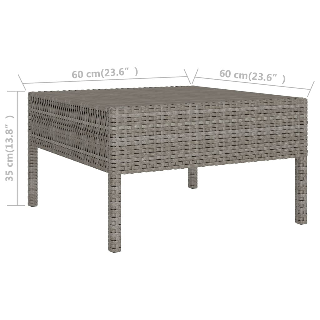12 Piece Patio Lounge Set with Cushions Poly Rattan Gray