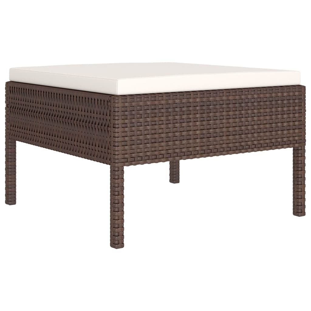 12 Piece Patio Lounge Set with Cushions Poly Rattan Brown