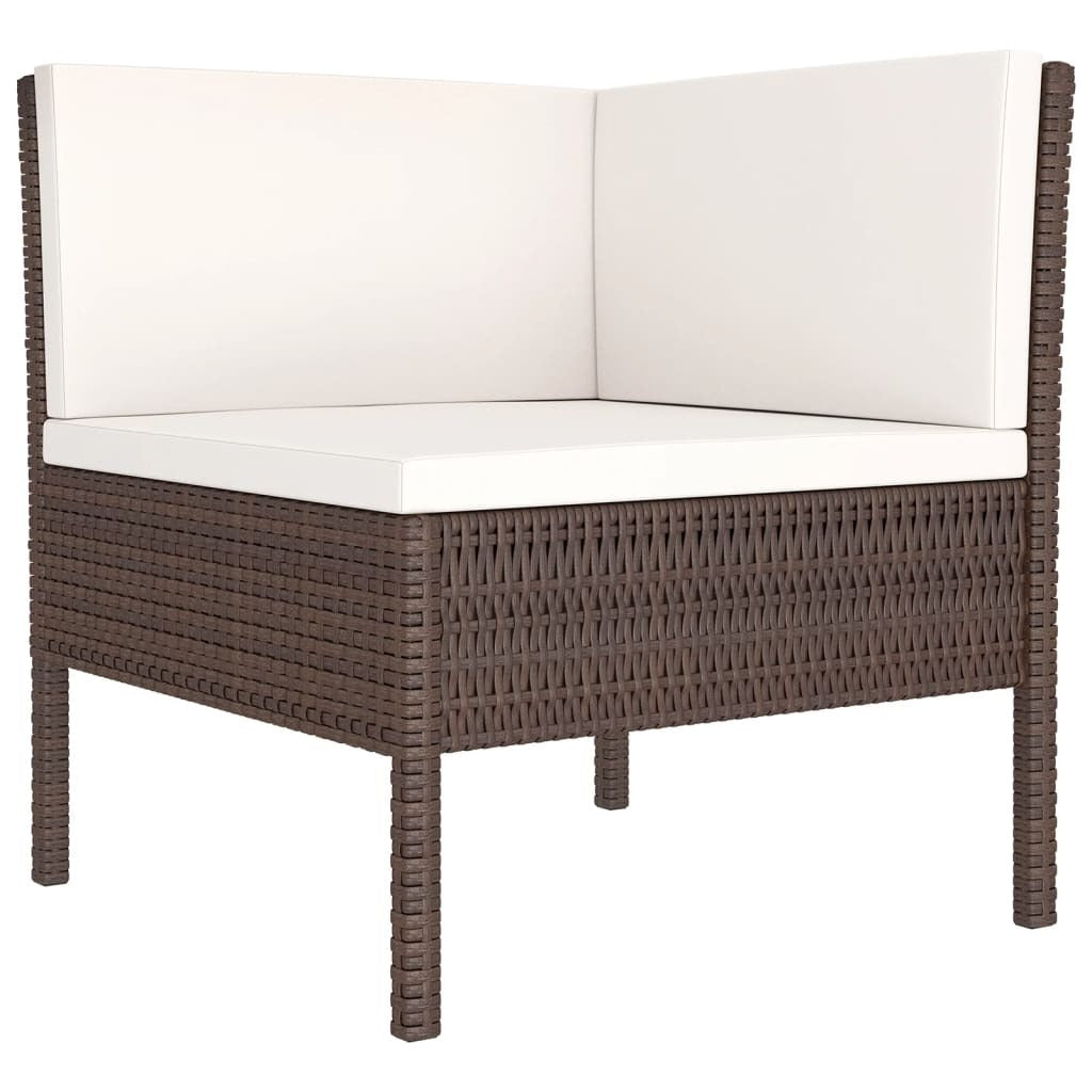 12 Piece Patio Lounge Set with Cushions Poly Rattan Brown