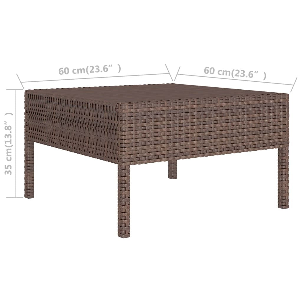 12 Piece Patio Lounge Set with Cushions Poly Rattan Brown