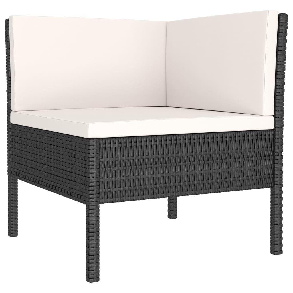 12 Piece Patio Lounge Set with Cushions Poly Rattan Black