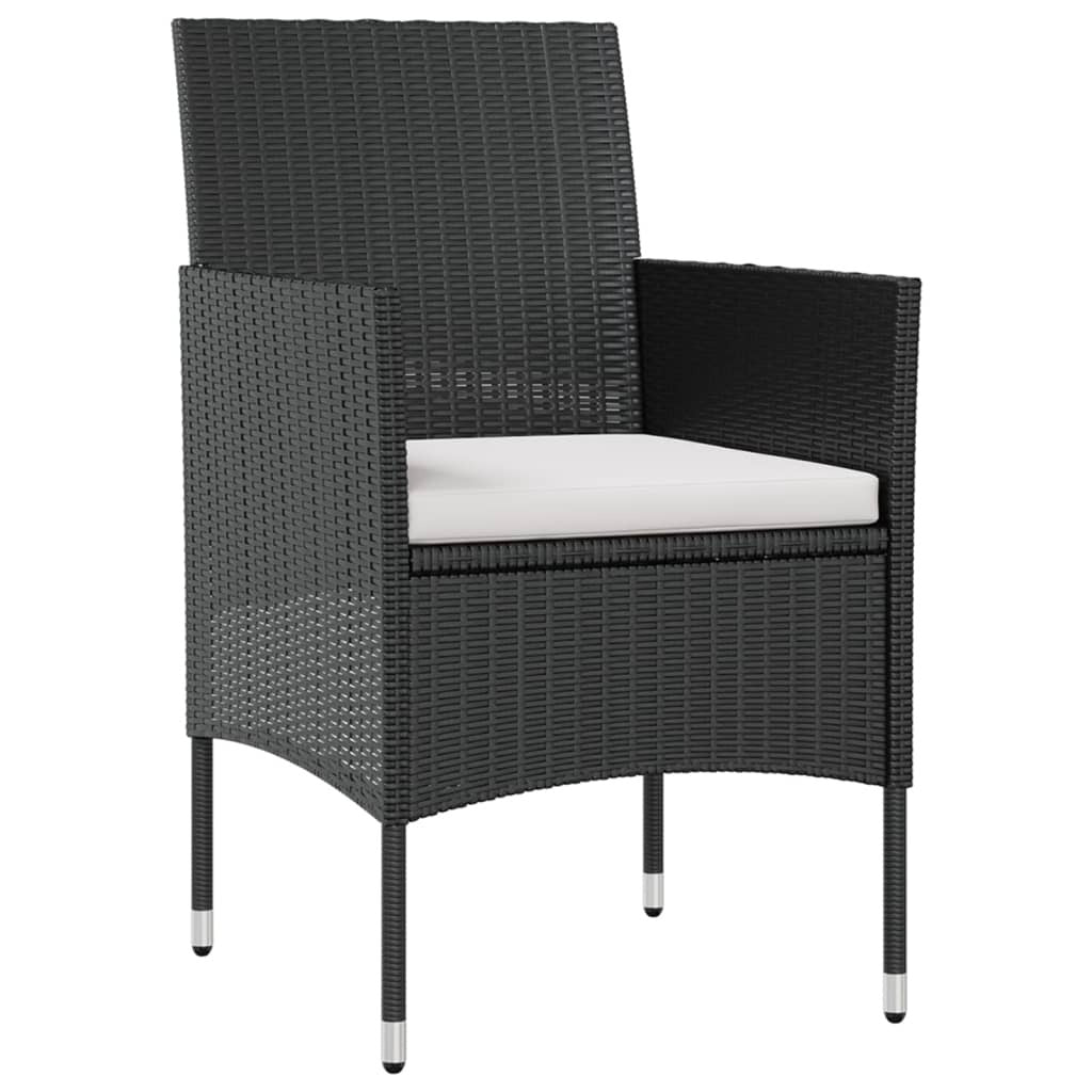 16 Piece Patio Lounge Set with Cushions Poly Rattan Black