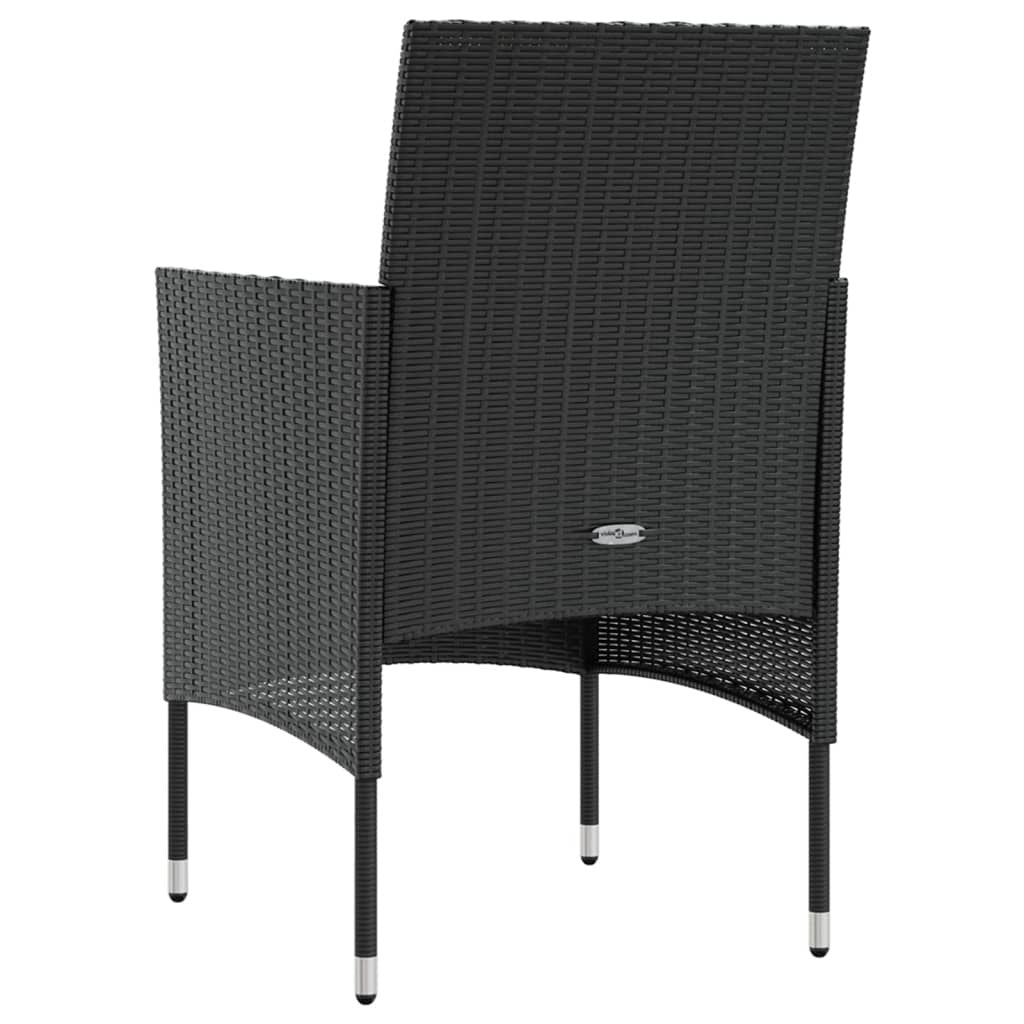 16 Piece Patio Lounge Set with Cushions Poly Rattan Black