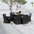 7 Piece Patio Dining Set Black