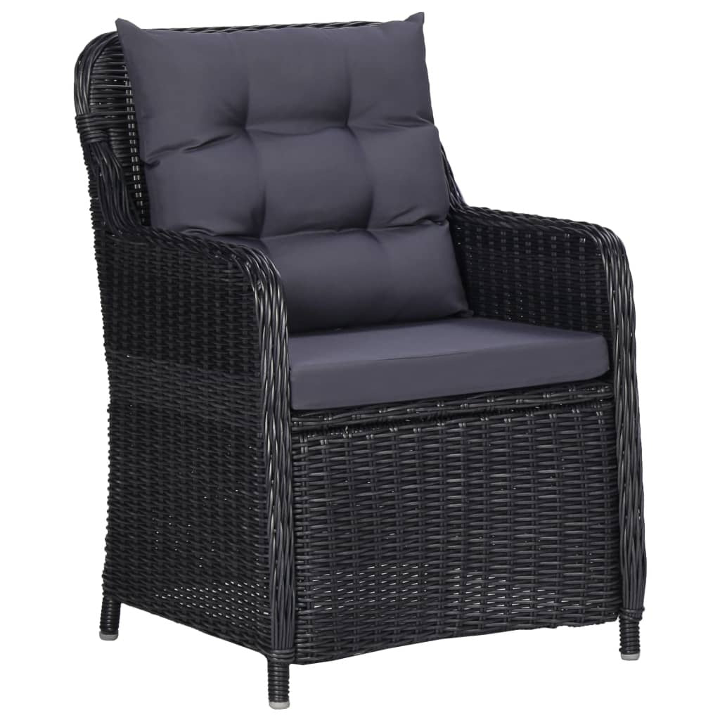 7 Piece Patio Dining Set Black