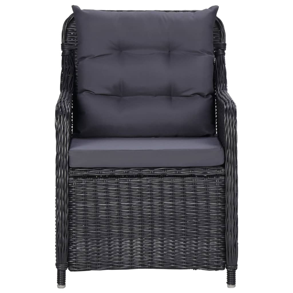 7 Piece Patio Dining Set Black