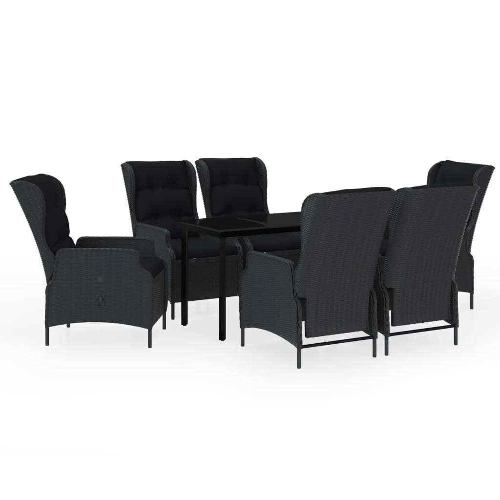 7 Piece Patio Dining Set Dark Gray