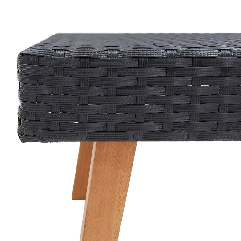 3 Piece Patio Lounge Set with Cushions Poly Rattan Black