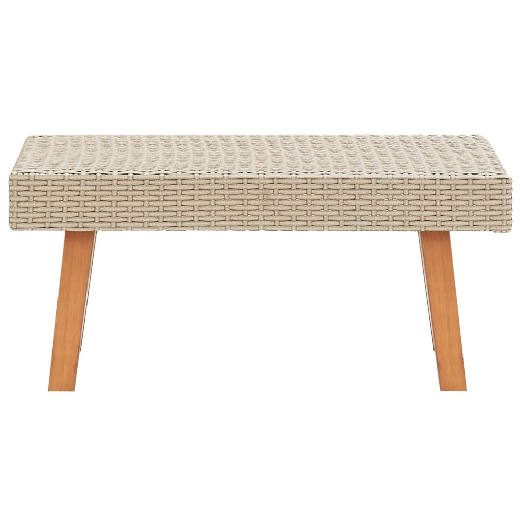 Patio Coffee Table Poly Rattan Beige