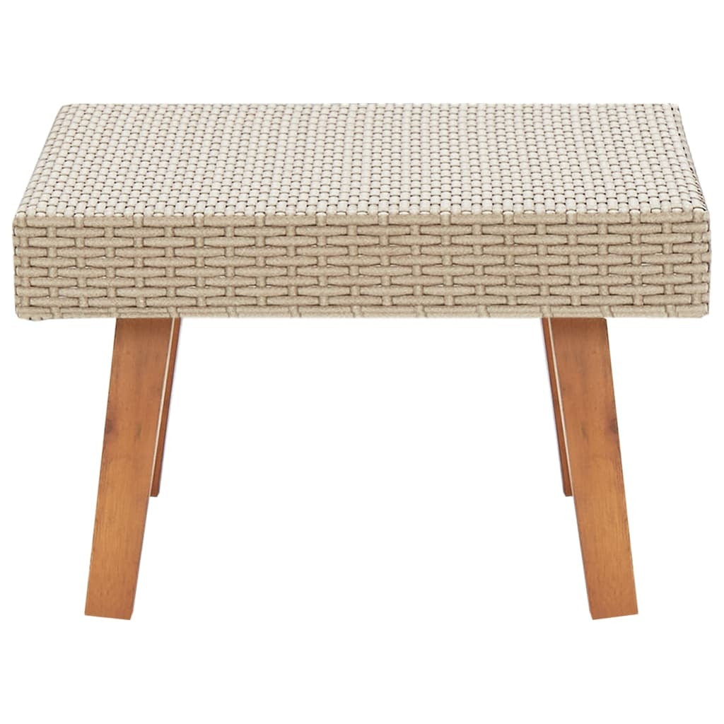 Patio Coffee Table Poly Rattan Beige