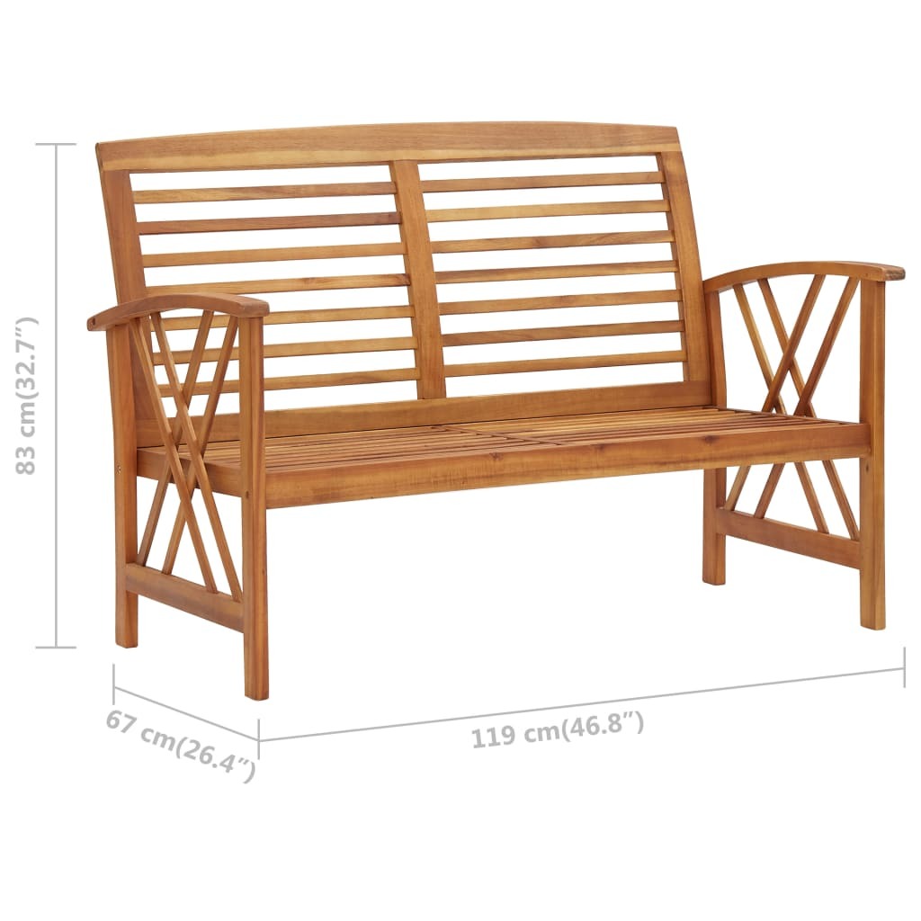 Patio Bench 46.9" Solid Acacia Wood