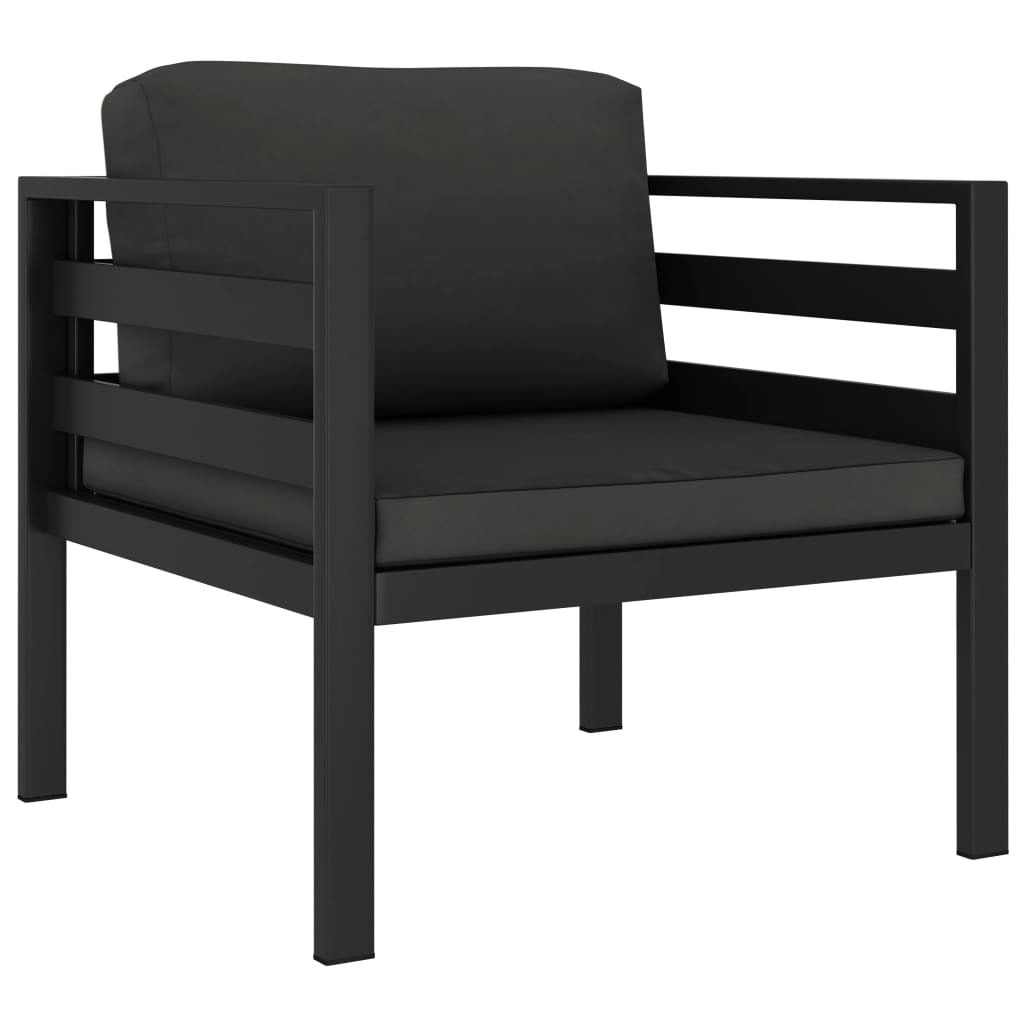 7 Piece Patio Lounge Set with Cushions Aluminum Anthracite