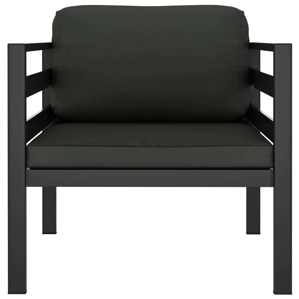 7 Piece Patio Lounge Set with Cushions Aluminum Anthracite