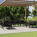 8 Piece Patio Lounge Set with Cushions Aluminum Anthracite