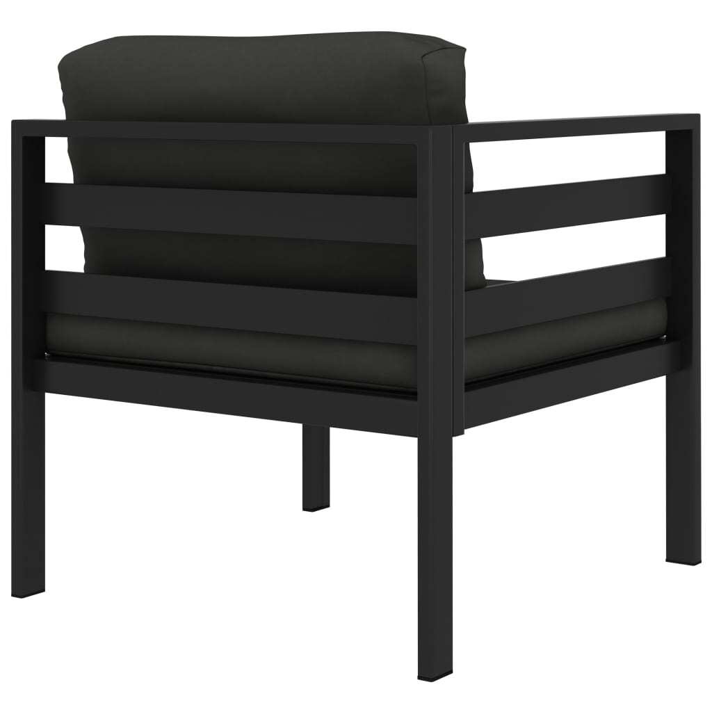8 Piece Patio Lounge Set with Cushions Aluminum Anthracite
