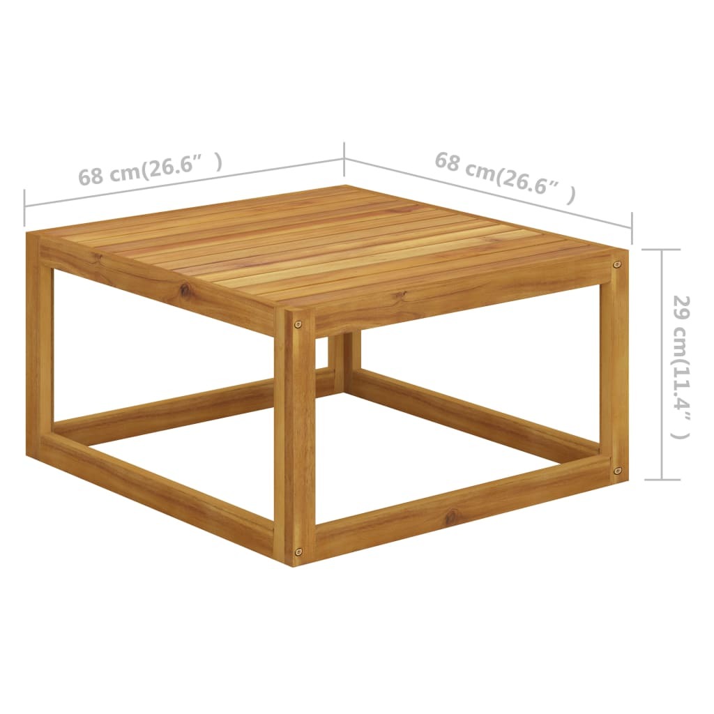 2 Piece Patio Sofa Set with Cushion Solid Acacia Wood