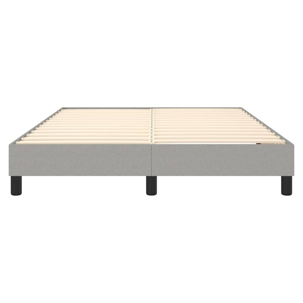 Box Spring Bed Frame Light Gray Queen Fabric (US Only)